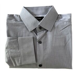 THEORY Men's DOVER SPR Dobby Grid Winter Sky Button Down Shirt NWT